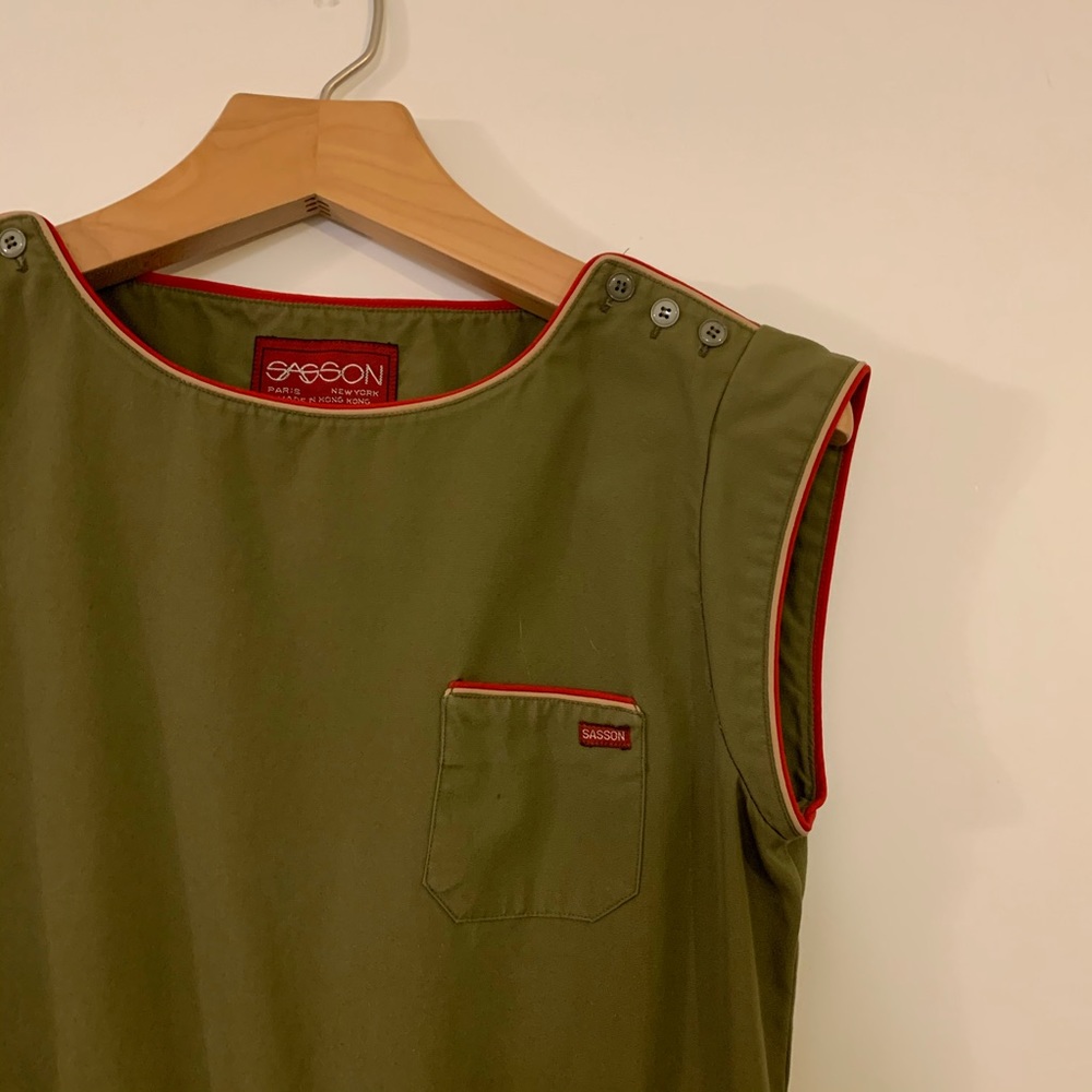 Vintage Olive Poplin Dress